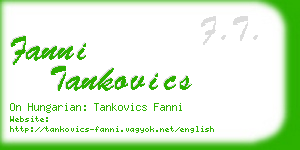 fanni tankovics business card